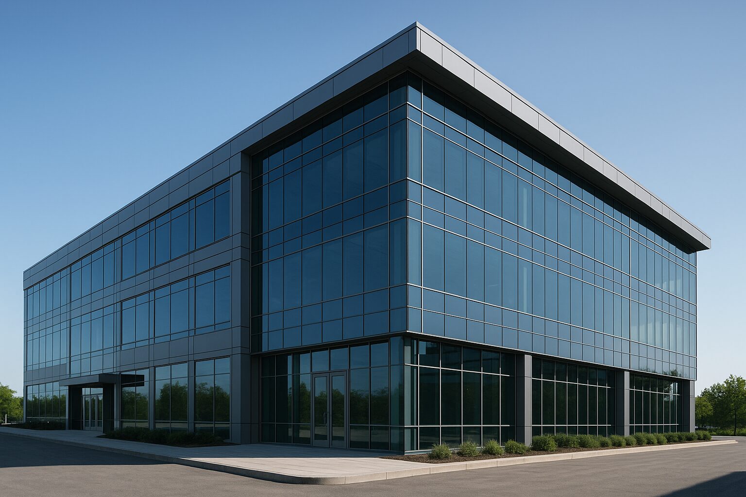Modern commercial real estate building